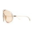 thumbnail image 6 of Super Oversized Curved Top Shield Racer Plastic Fashion Sunglasses Beige, 6 of 8