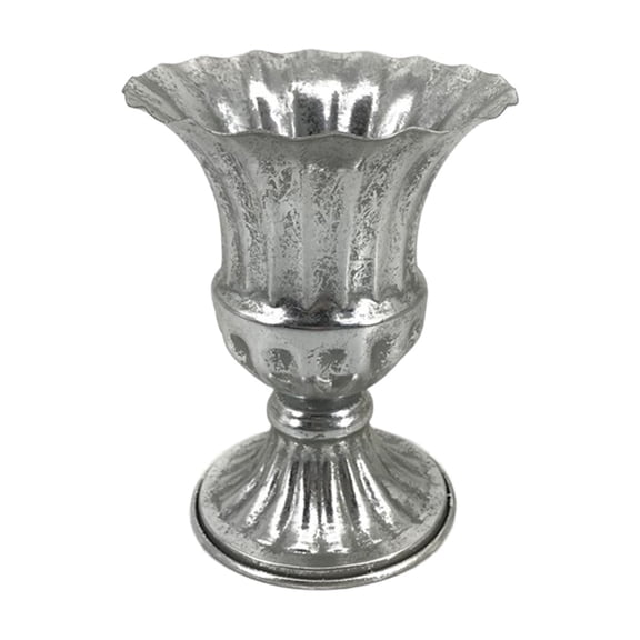 Liujiale Vintage Metal Vase, Tall Urn Planter for Flowers, Minimalist Decorative Flowerpot for Home, Office, Wedding Silver