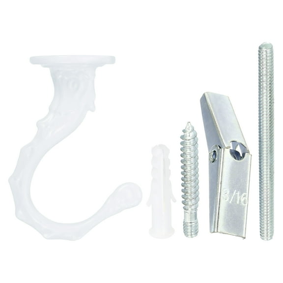 Uxcell 2.6" x 1.2" Ceiling Hook, Ceiling Orchid Swag Hooks with Mounting Hardware, White