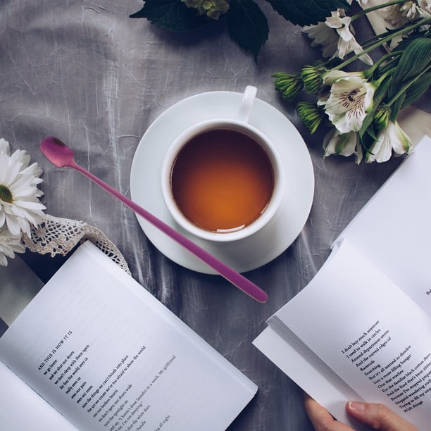 unbranded 7Ud Cucharas De Acero Inoxidable Para Café Y Té Color Surtido Con Mango Para Mezclar Y Servir En Casa