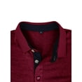 thumbnail image 4 of Arvbitana Men's Long Sleeve T-shirt Solid Color Long Sleeve Lightweight Shirts Front Buttons Lapel Neck Tops Casual Slim Fit Pullovers for Office Streetwear, 4 of 5