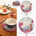 thumbnail image 2 of SKYSONIC Fuji Mount Pagoda Pot Holders Trivets, 2 Pcs Heat Resistant Trivets,Japan Cherry Pink Cotton Thread Weave Mats for Hot Pads Pans Pot Bowl Teapot for Kitchen Decor, 2 of 7