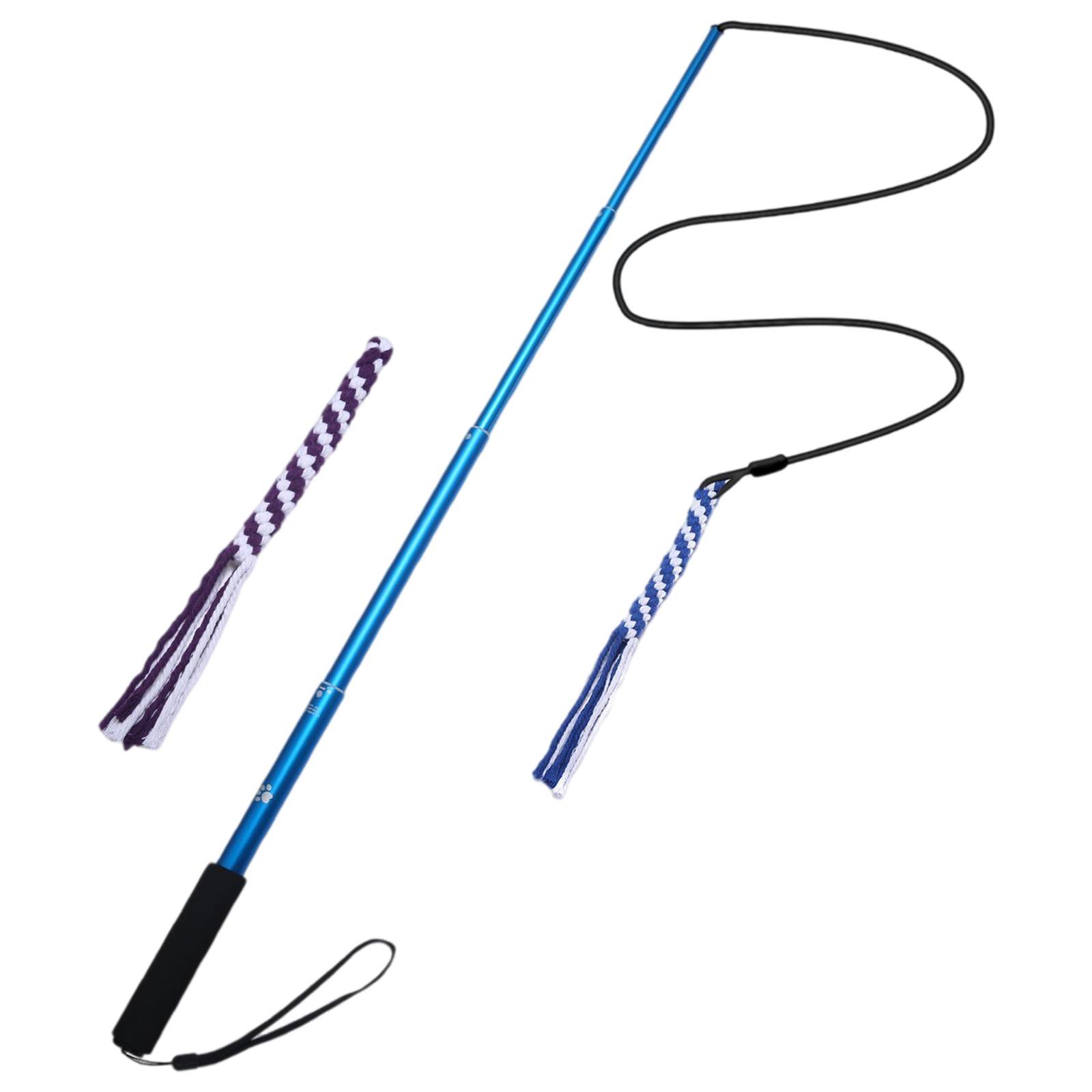 YWMJZEU Pole for Dogs - Durable Telescopic Lure Stick Dogs Obedience Training & Blue 89cm