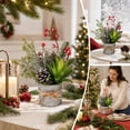 thumbnail image 6 of Euahivb Christmas Artificial Greenery Decor Farmhouse Floral Arrangement with Pine Berries and Succulent in Rustic Tin Pot for Holiday Tabletop Shelf Centerpiece, 6 of 7