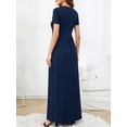 thumbnail image 2 of Cuteduck Women's Maxi Dresses Short Sleeve Long Casual Dresses Loose Plain with Pockets S-XXL, 2 of 9