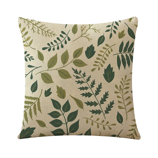 Funda de almohada con flores silvestres, flor romántica, hojas naturales, funda de cojín cuadrada acogedora