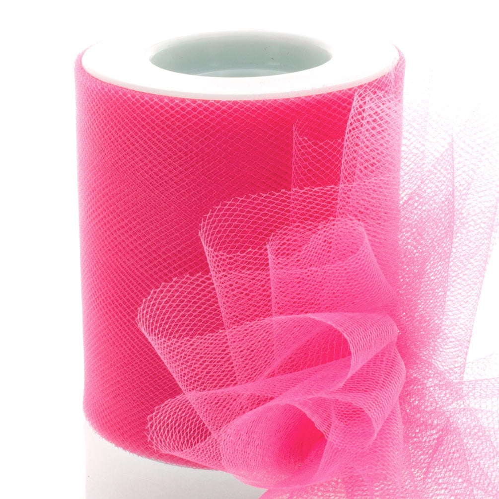 Light Pink Tulle Fabric Rolls 6 Inch by 100 Yards (300 feet) Fabric Spool  Tulle Ribbon for DIY Light Pink Tutu Bow Baby Shower Easter Birthday Party