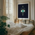 thumbnail image 4 of Mystic moon goddess eye - turquoise, gold and navy blue - Illustration Mystical Cosmic Spiritual Geometric Surrealism Moon Stars Unframed Wall Art Print 8 x 10 inches, 4 of 13