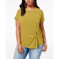 thumbnail image 2 of INC International Concepts Women’s Plus Size Twisted Asymmetrical Pullover Blouse Tops, Polished Gold, 2X Plus, 2 of 3