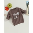 thumbnail image 3 of Liacowi Kids Boys Girls Sweater Ghost Letter Embroidery Crew Neck Long Sleeve Pullovers Fall Toddler Clothes Jumpers Tops, 3 of 9
