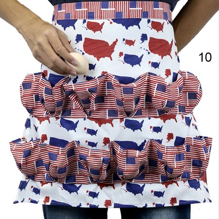 

Meizhencang Kitchen Farm Hen Print Two-row Chicken Egg Collecting Gathering Apron Pocket