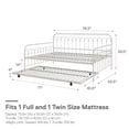 thumbnail image 6 of Pemberly Row Full Metal Daybed with Twin Trundle Bed in Off White, 6 of 14