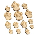 thumbnail image 1 of Cute Kawaii Toasted Marshmallow Wood Mini Charms Shapes DIY Craft Jewelry - No Hole - 25mm (7pcs), 1 of 7