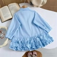 thumbnail image 5 of hengsof Girls Uniform Shirt Dress Long Sleeve Button Ruffle Hem Dress 1-10 Years, 5 of 7