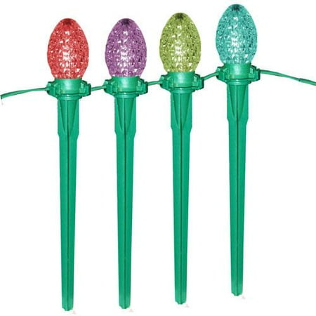 Set of 15 Lighted Multi-Function Christmas Pathway Markers Lawn Stakes - Multi-Color