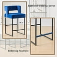 thumbnail image 6 of Sweiko Bar Stools Set of 2, Velvet Counter Height Bar Chairs, Square Open Backrest Kitchen Island Chairs, 26" Modern Bar stools with Black Iron Legs for Home Bar Pub, 6 of 8