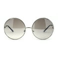 thumbnail image 2 of Womens Round Circle Lens Side Visor Retro Sunglasses Silver Grey Mirror, 2 of 4