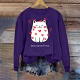 thumbnail image 2 of Penkiiy Chandail en Molleton Imprimé Cœur pour Femmes Manches Longues Col Rond Décontracté Ample Vintage Amour Graphique Chandail Tops m Violet, 2 of 5