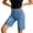 Light Blue, variant on Swanpen Women's High Waist Stretchy Denim Bermuda Shorts, Elastic Waist Pull-On Biker Shorts with Pockets