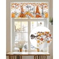 thumbnail image 6 of Orange Gnome Fall Thanksgiving Kitchen Valances for Windows Pumpkin Leaf Valance Curtains&nbsp; for Kitchen /Living Room/Bedroom/ Bathroom Decor, 54"x18 " ,Rod Pocket 1 Panel, White, 6 of 7