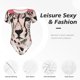 thumbnail image 4 of Balery Pink Cheetah Art Body de cuello redondo de manga corta para mujer Tops de manga corta Tops básicos-Small, 4 of 7