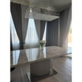 thumbnail image 3 of White with Gray Vein Marble Table with Stainless Steel Base, 3 of 3