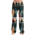 thumbnail image 5 of Women's Fashion Christmas Printed Plush Casual Pants, Long Trousers with Soft Material for Winter Wear, Festive Design for Holiday Season,Dark Green,S, 5 of 5