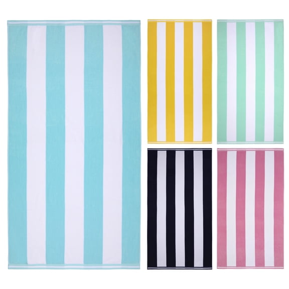 Ozdilek Cabana Beach Towel 40*72 - 500 GSM Turkish Cotton, 100% Cotton, Luxury, Quick Dry, Extra Large, Soft Absorbent, Fade-Resistant, Poolside, Oversized, Summer Towel (Ice Blue Serenity)