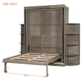 thumbnail image 3 of Harper & Bright Designs Queen Murphy Bed with Rotating Frame and Convertible Desk, Foldable Wall Bed Frame with Shelves, Hidden Murphy Bed Cabinet with Extra Storage Racks, Gray, 3 of 17