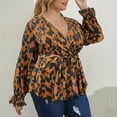 thumbnail image 3 of SCOMCHIC Long Sleeve Tunic Tops for Women Plus Size Long Sleeve V Neck Peplum Tops Leopard Print XL, 3 of 5