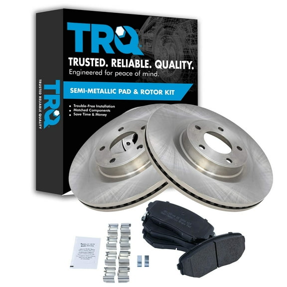 TRQ Front Brake Pad & Rotor Kit Brake Pads Brake Rotor Semi-Metallic Fits Select 2007-2014 Ford Edge 2007-2015 Lincoln MKX
