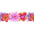 thumbnail image 5 of Dundee Deco's Peel and Stick Wallpaper Border - Kids White Purple Red Hearts and Flowers Wall Border Retro Design, 15 ft x 7 in, Self Adhesive, 5 of 6