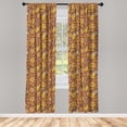 thumbnail image 4 of Ambesonne Tropical Window Curtains, Abstract Simplified Flora, Each 28" W x 95" L, Earth Yellow and Marigold, 4 of 4