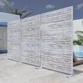 thumbnail image 3 of MAYEERTY 72" × 47" Outdoor Privacy Screen, Metal Decorative Screen, White, 3 of 6