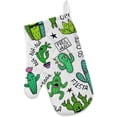 thumbnail image 2 of Dreamtimes Oven Mitts and Pot Holders with Chef Apron 3Pcs Set Funny Cactus Non Slip Heat Resistant Gloves for Baking Cooking BBQ, 2 of 7