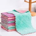 thumbnail image 1 of Toallitas húmedas Lazy de gran tamaño para lavado de manos, de terciopelo coral, para cocina, toallitas húmedas absorbentes y limpiadoras., 1 of 5