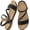 Black, variant on Women's Flat Sandals Woven Open Toe Casual Summer Sandals for Beach Walking Daily Outdoor