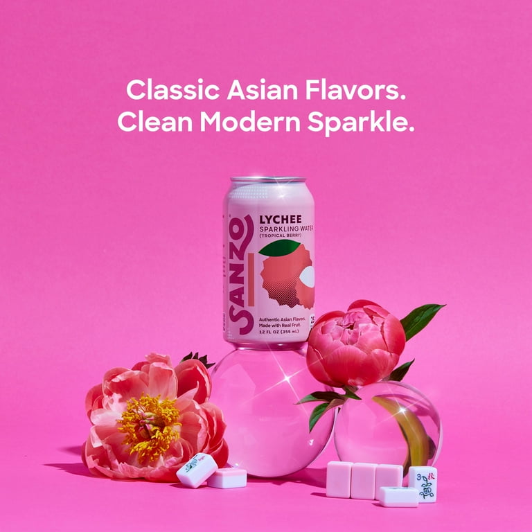 Sanzo Lychee Sparkling Water 12 fl oz 6 Pack Cans - Walmart.com