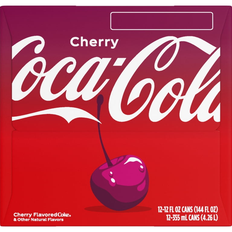 Coca-Cola Cherry Soda, 12 fl oz, 12 Pack Cans, Sparkling Cherry