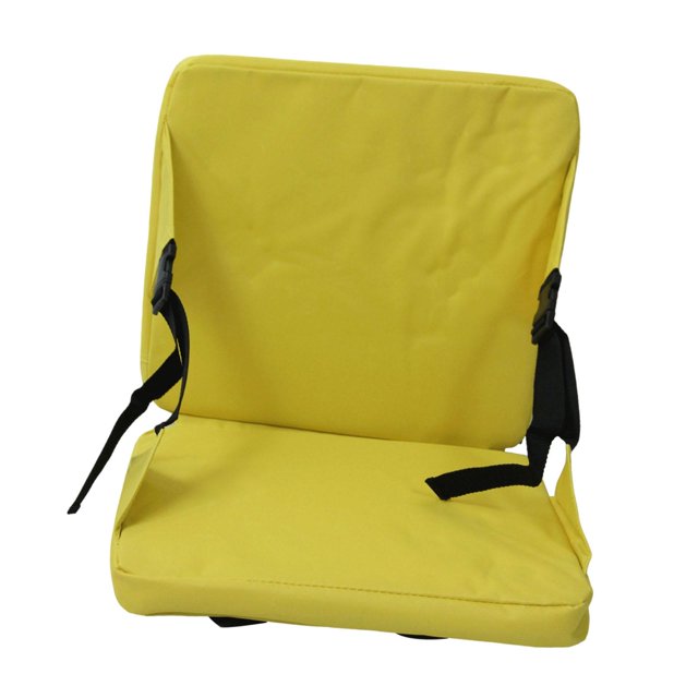 Cojín portátil para asiento de estadio, silla de suelo, tapete para sentarse, tela Oxford, cojín grueso con respaldo para acampar, eventos deportivos, amarillo