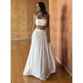 thumbnail image 5 of Women'S 2-Piece Set Sleeveless Strappy Tank A-Line Maxi Skirts Casual Pleated Beach Boho Maxi Skirt with Pocket White M, 5 of 9
