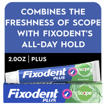(24 pack) Fixodent Plus Scope Secure Denture Adhesive Cream, Scope Flavored, 2.0 oz