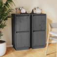 thumbnail image 1 of vidaXL Sideboards 2 pcs Grey 31.5x34x75 cm Solid Wood Pine, 1 of 5