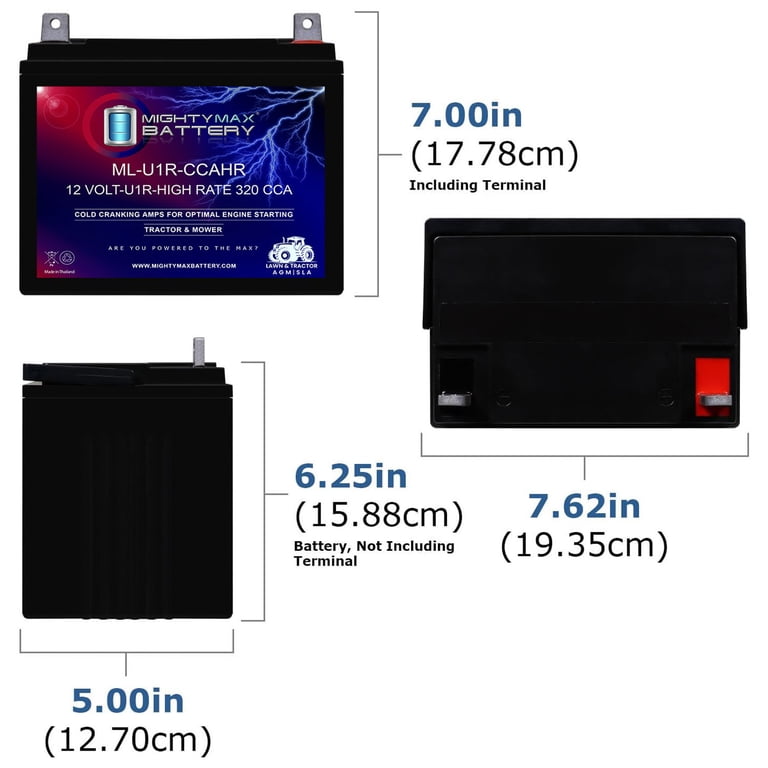 ML-U1R-CCAHR 12V 320CCA Replacement Battery Compatible with
