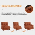 thumbnail image 5 of 107" 3-Seater Cloud Sofa, Modular Sectional Couch, Modern Deep Seat Sofa for Living Room, Comfy Lattice Decored Seat Cushion, Breathable Chenille Fabric (Orange), 5 of 11