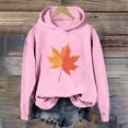 thumbnail image 2 of WEAIXIMIUNG Ensembles de Sweat-Shirts Raccourcis pour Femmes, Mode Hiver, Imprimé Feuille d'Érable à Capuche, 2 of 3