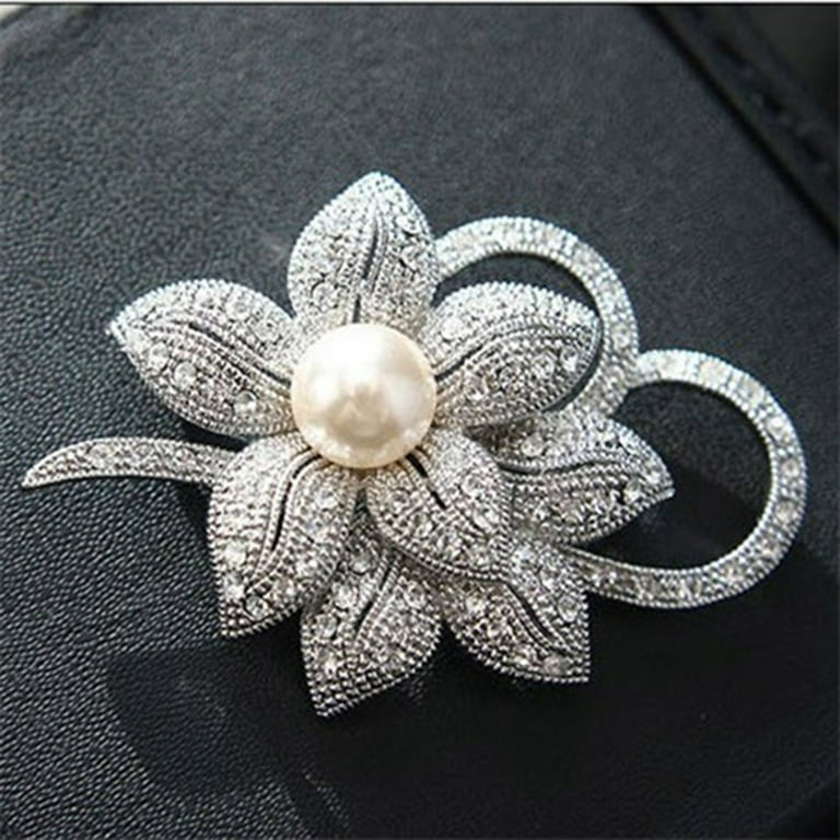 gyujnb Brooches for Women Brooch Rhinestone Clothing Women's Accessories Corsage Business Brooch Banquet Brooch Brooches in Jewelry, Size: One size, Gray