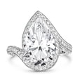 thumbnail image 3 of Kalapi Jewel 2 Ct Pear Cut Moissanite Engagement Ring for Women's - 14K White Gold Plated Wedding Jewelry - Bypass Halo Anniversary or Beautiful Proposal Occasion - Romantic Bridal Gift, 3 of 5