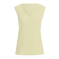 thumbnail image 4 of Seductiva Women's Slim-Fit Short Sleeve T-Shirt Loose Shirts Sleeveless Fitting Neck Knit V Solid Women Fashion Tee Tops Women's Blouse Fashion Basic Tees Loose Fit Tees Blouses, 4 of 5
