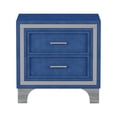 thumbnail image 2 of Nightstand with 2 Drawers and Metal Legs, Mid Century Velvet Nightstand for Bedroom, Full Assembled Except Legs and Handles, 2 of 7